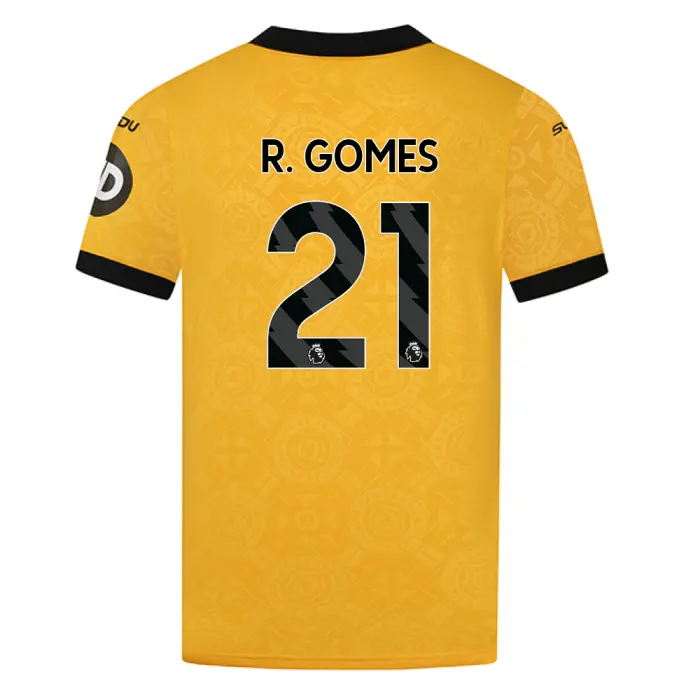 Wolverhampton Wanderers Shirt Store | 2025-26 Wolves Home Shirt – Adult R. GOMES 21 Collection Wolverhampton Wanderers Official Gear